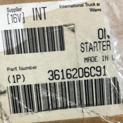 Starter label from shipping