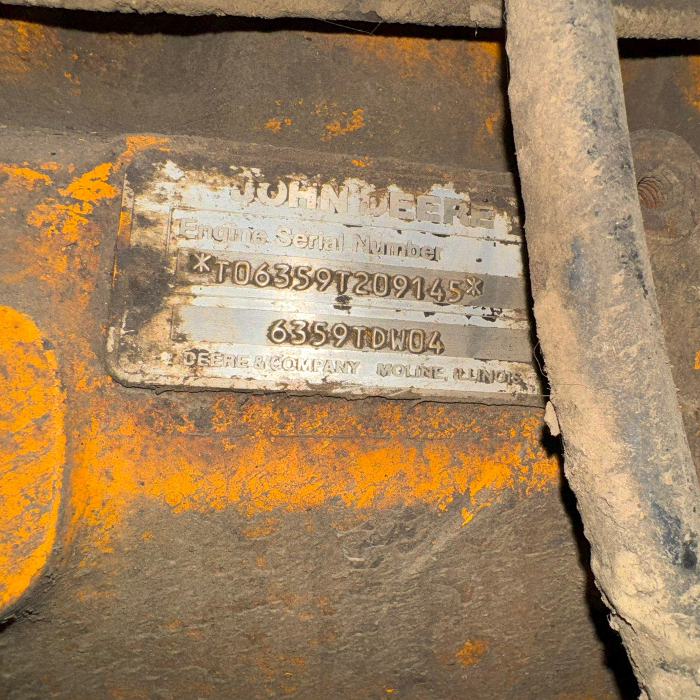 JD6359C - John Deere 6 cylinder, 5.9L Engine - CORE TAG