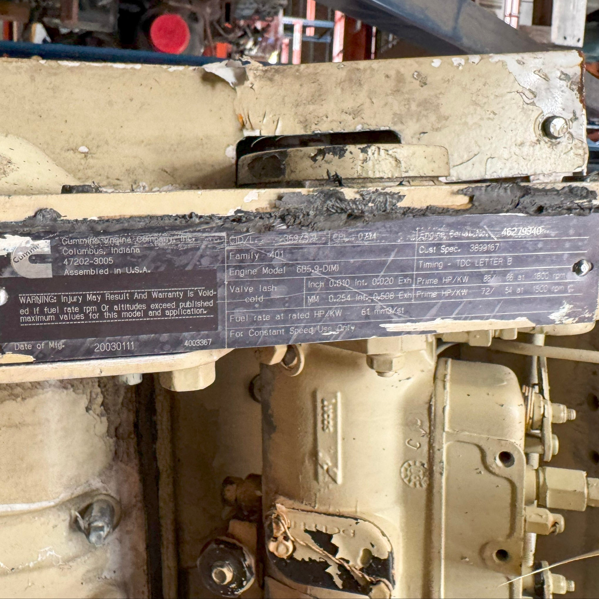 Cummins 5.9L Running Engine 6B-590 - Used